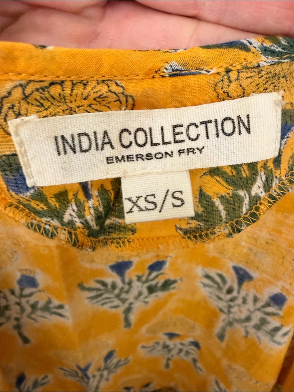 Emerson Fry India Collection Angel Mini Dress Big Marigold Yellow Size XS/S - Picture 6 of 7